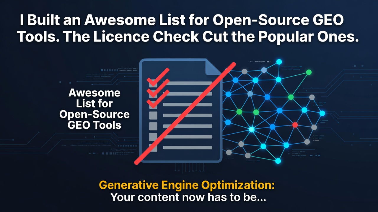 I Built an Awesome List for Open-Source GEO Tools. The Licence Check Cut the Popular Ones.