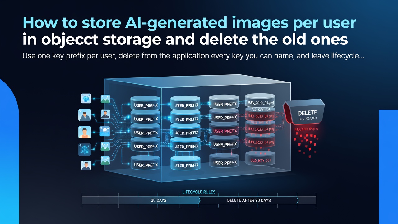 How to store AI-generated images per user in object storage and delete the old ones