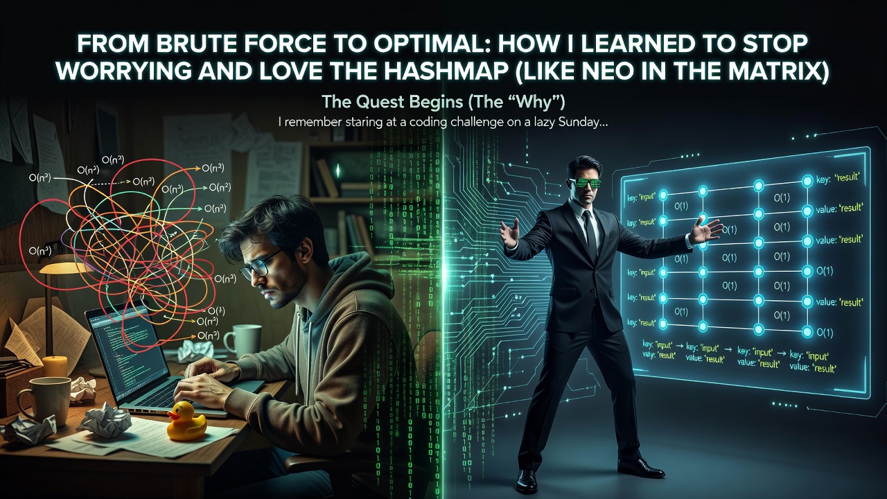 From Brute Force to Optimal: How I Learned to Stop Worrying and Love the Hashmap (Like Neo in The Matrix)