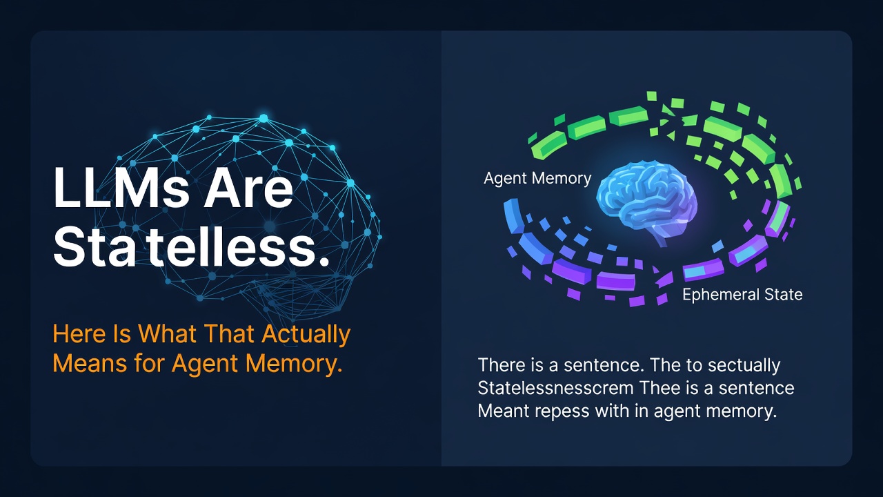 LLMs Are Stateless. Here Is What That Actually Means for Agent Memory.