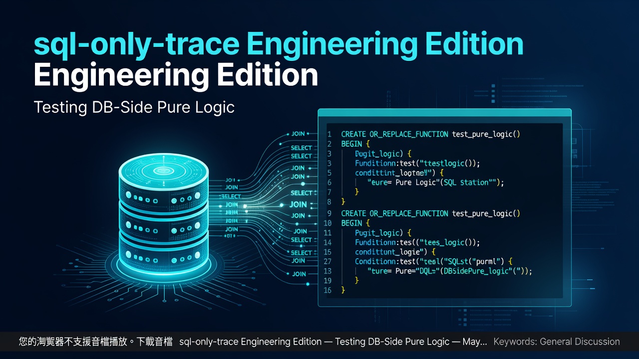 sql-only-trace Engineering Edition — Testing DB-Side Pure Logic