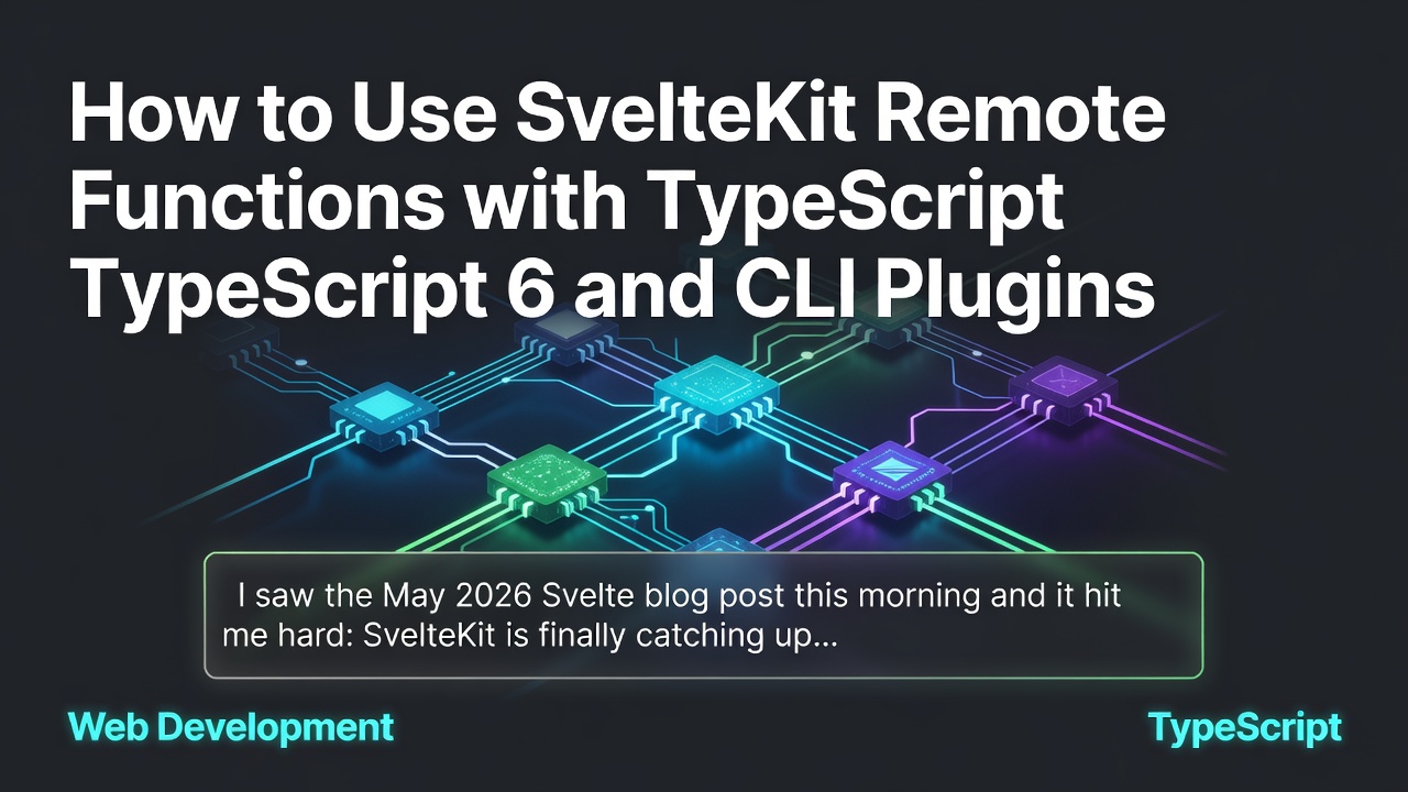 How to Use SvelteKit Remote Functions with TypeScript 6 and CLI Plugins
