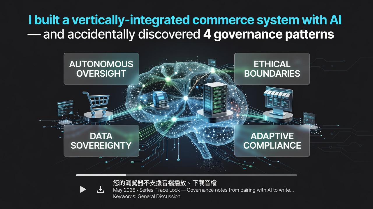 I built a vertically-integrated commerce system with AI — and accidentally discovered 4 governance patterns