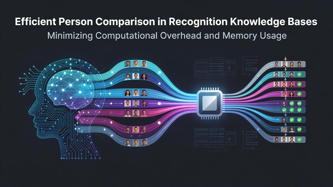Efficient Person Comparison in Recognition Knowledge Bases: Minimizing Computational Overhead and Memory Usage