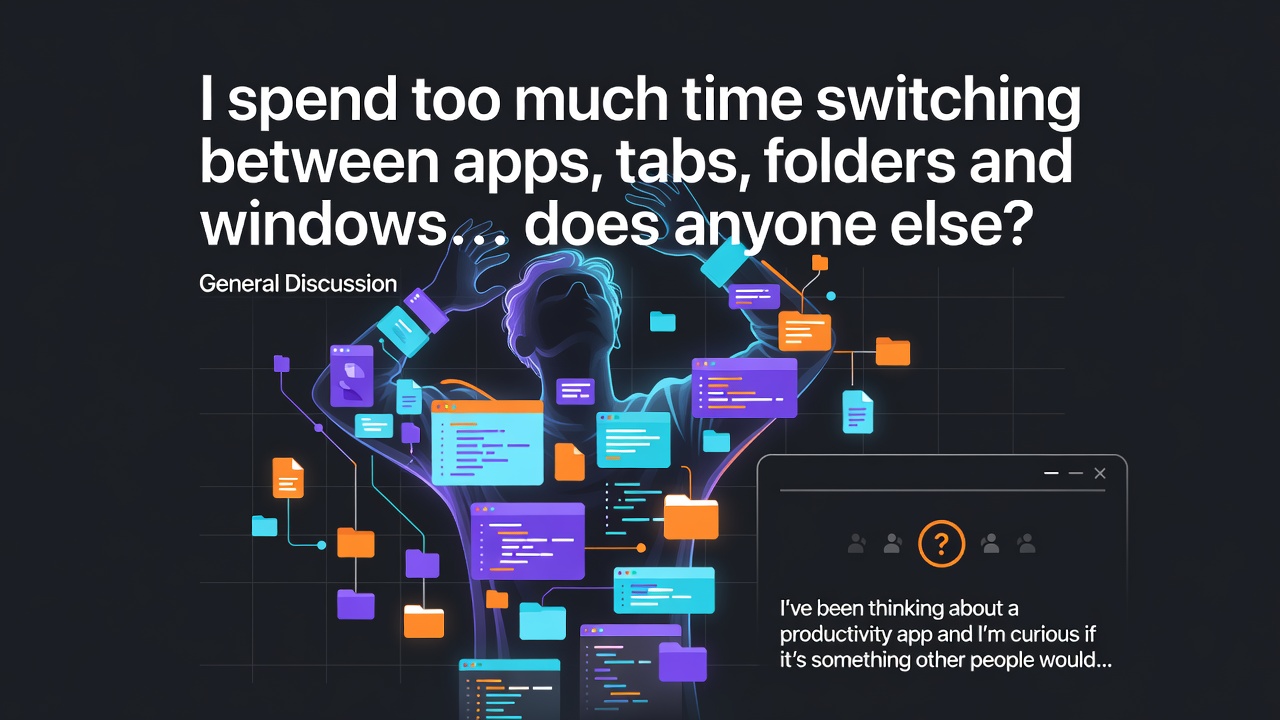 I spend too much time switching between apps, tabs, folders and windows… does anyone else?