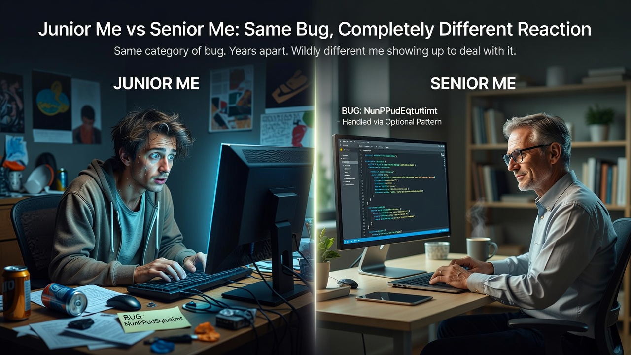 Junior Me vs Senior Me: Same Bug, Completely Different Reaction