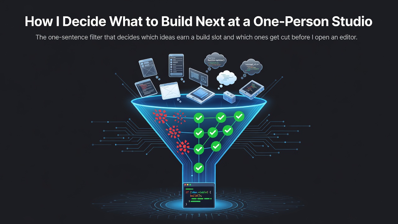 How I Decide What to Build Next at a One-Person Studio