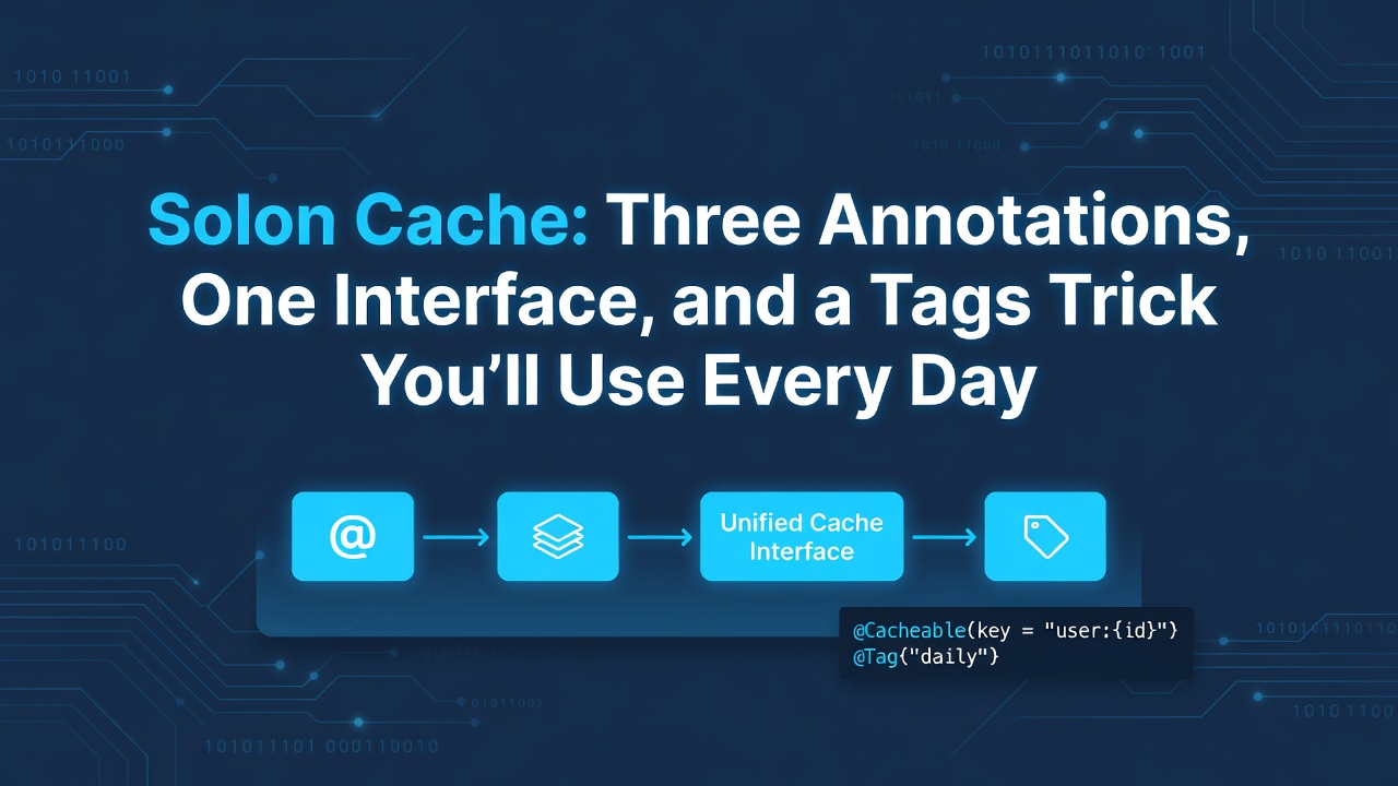 Solon Cache: Three Annotations, One Interface, and a Tags Trick You'll Use Every Day