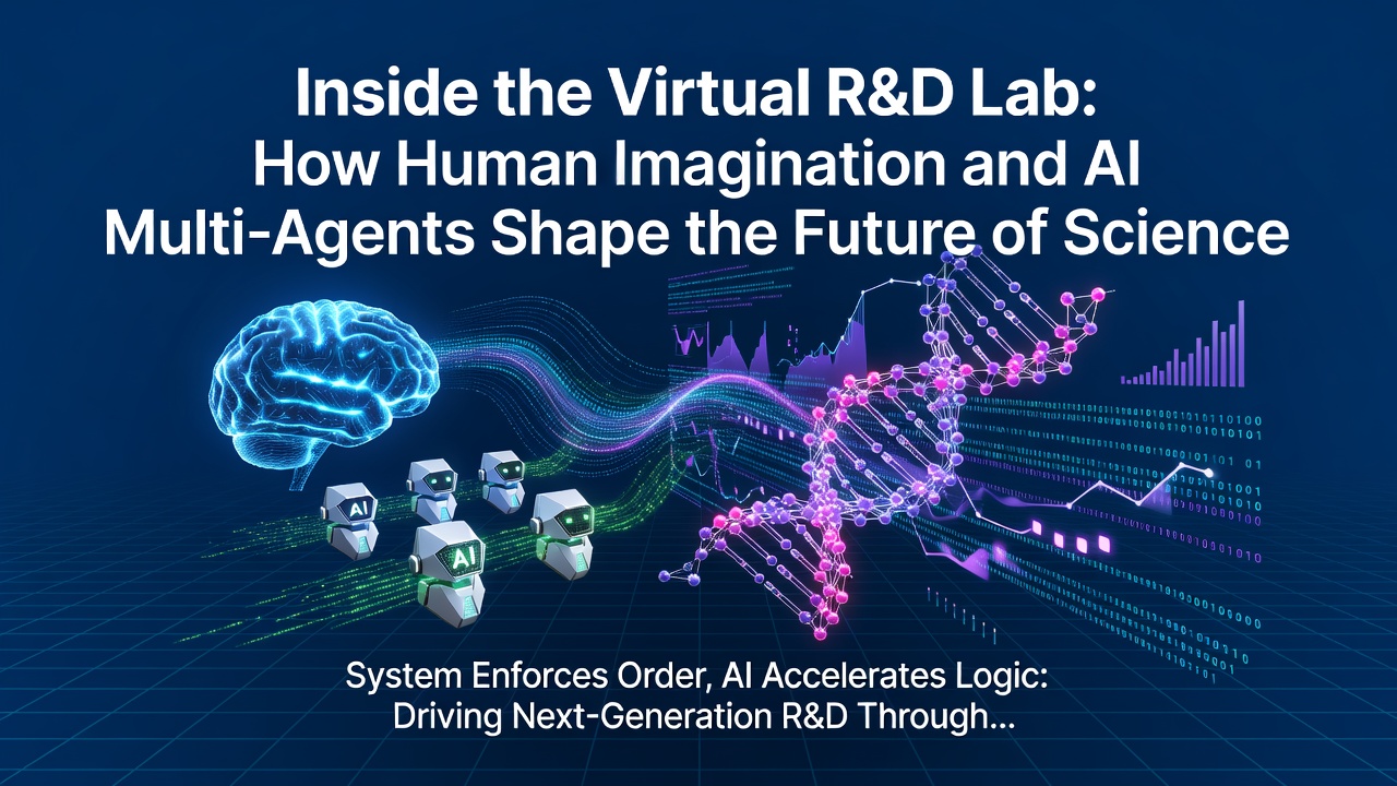 Inside the Virtual R&D Lab: How Human Imagination and AI Multi-Agents Shape the Future of Science