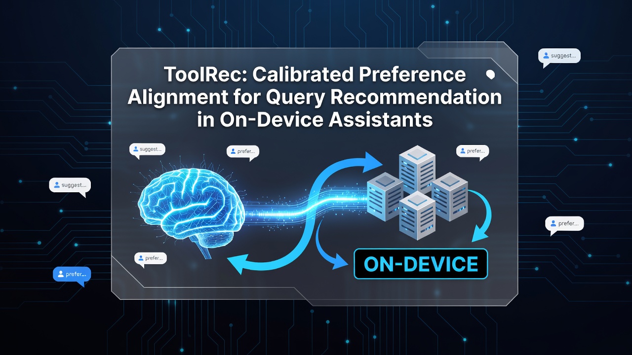 ToolRec: Calibrated Preference Alignment for Query Recommendation in On-Device Assistants
