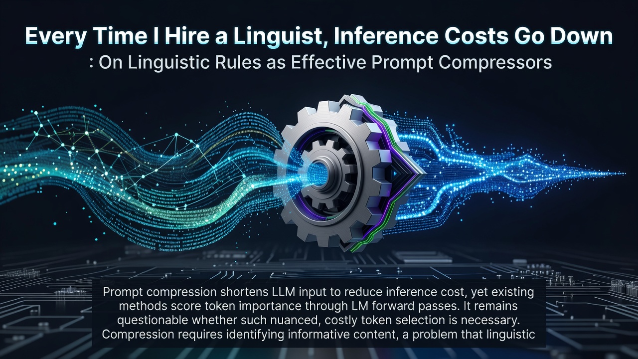 Every Time I Hire a Linguist, Inference Costs Go Down: On Linguistic Rules as Effective Prompt Compressors
