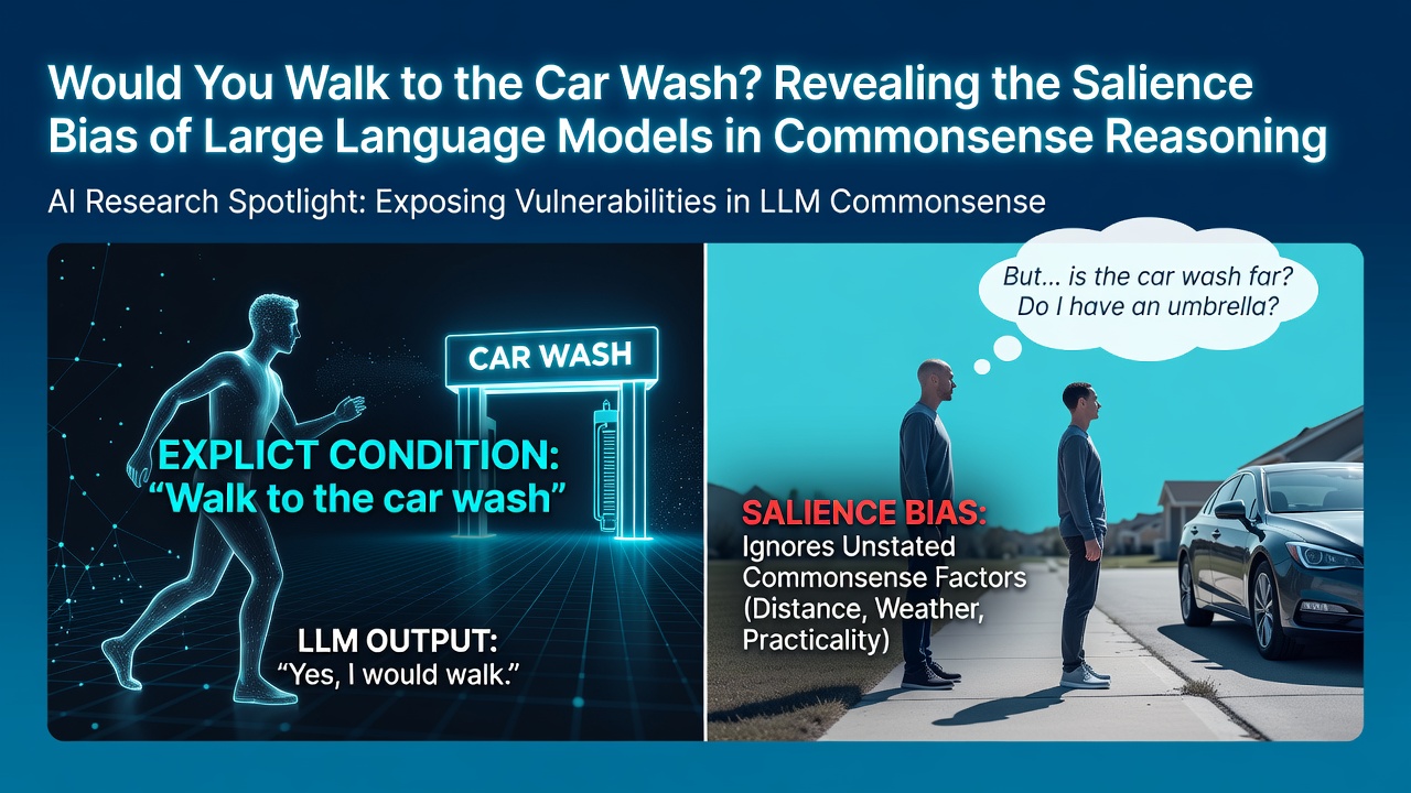 Would You Walk to the Car Wash? Revealing the Salience Bias of Large Language Models in Commonsense Reasoning