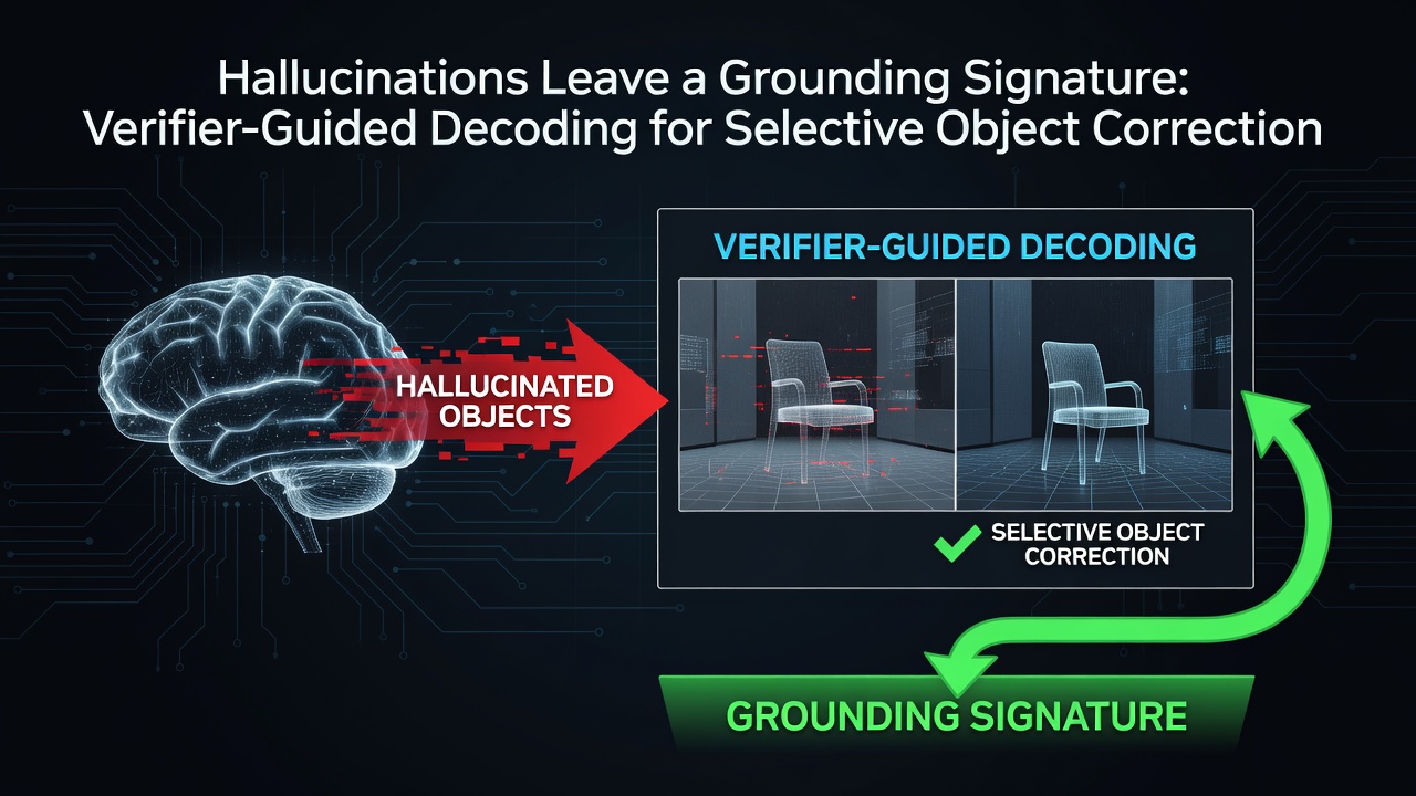 Hallucinations Leave a Grounding Signature:Verifier-Guided Decoding for Selective Object Correction