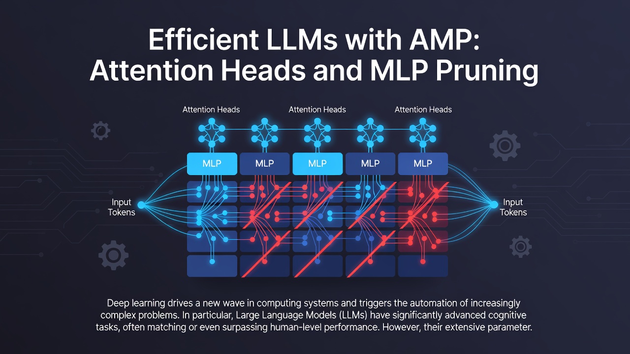Efficient LLMs with AMP: Attention Heads and MLP Pruning