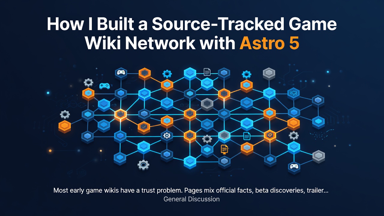 How I Built a Source-Tracked Game Wiki Network with Astro 5