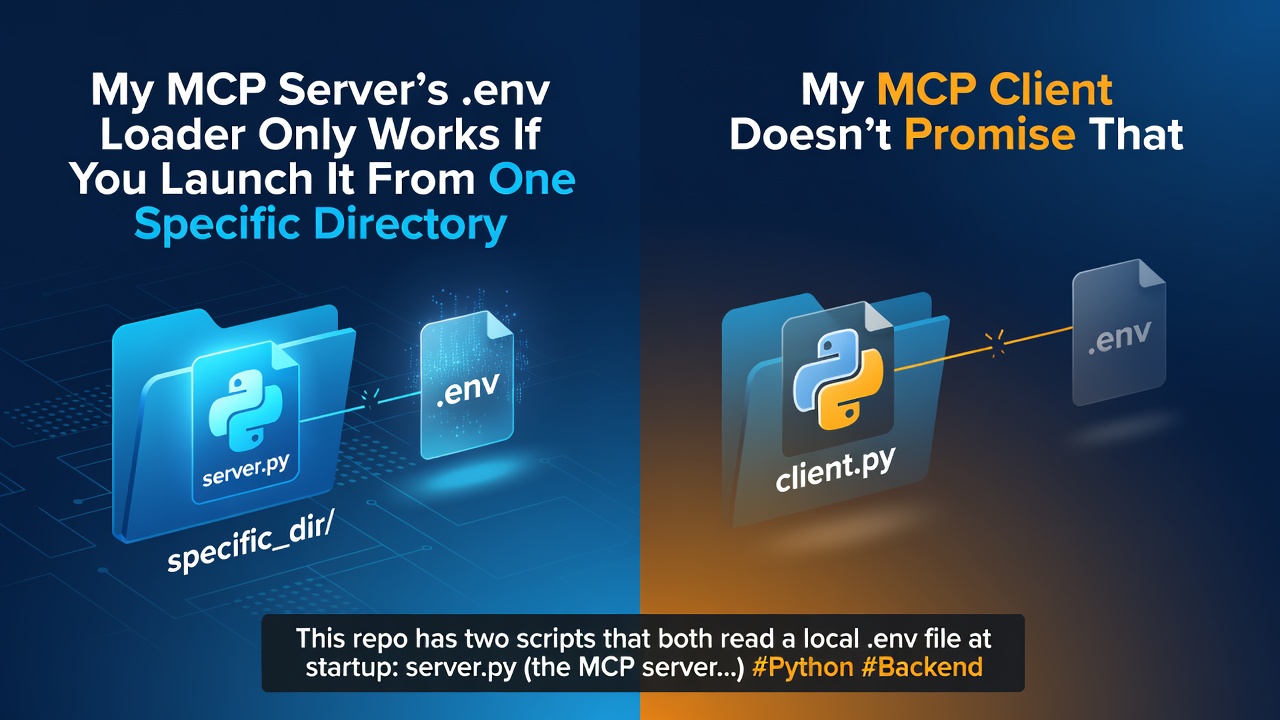 My MCP Server's .env Loader Only Works If You Launch It From One Specific Directory. My MCP Client Doesn't Promise That.