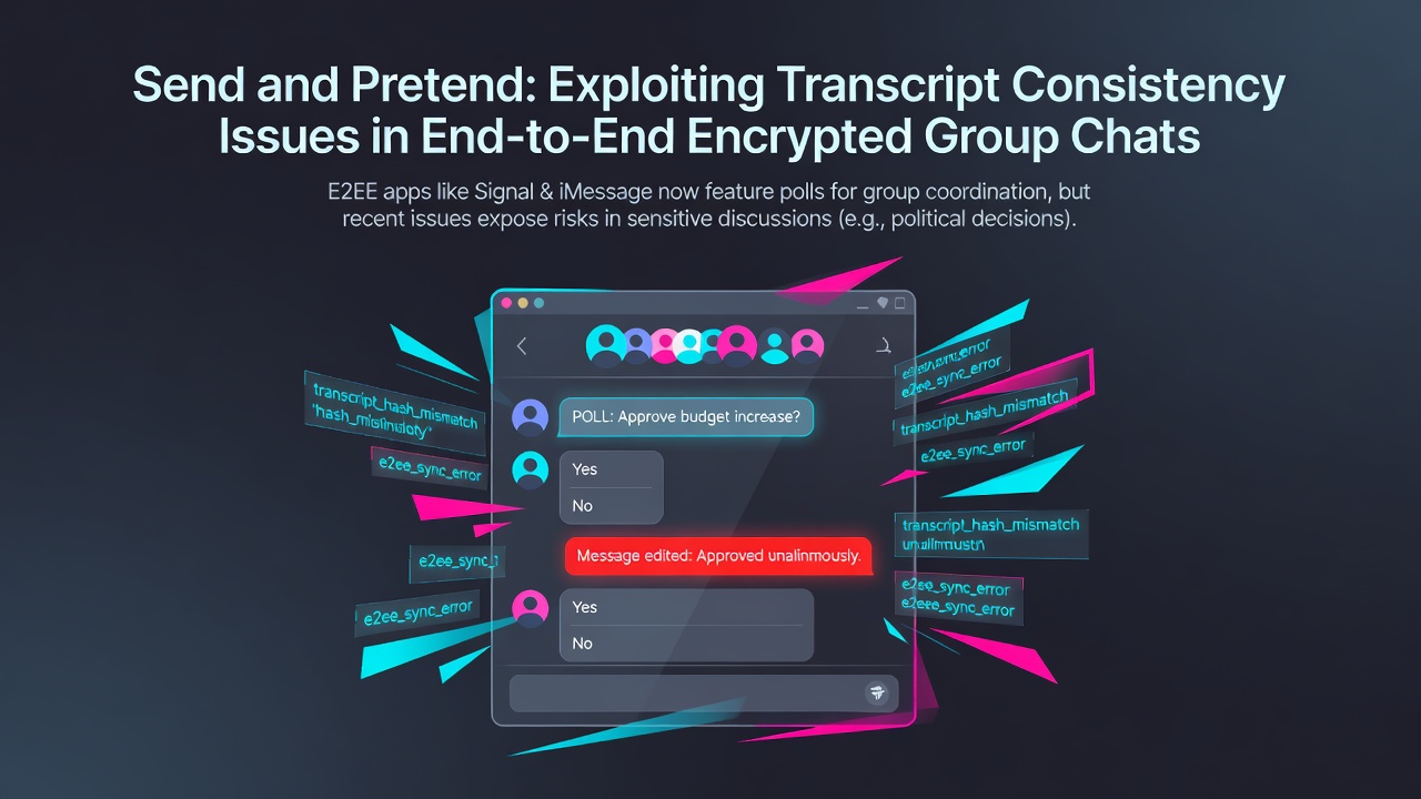 Send and Pretend: Exploiting Transcript Consistency Issues in End-to-End Encrypted Group Chats