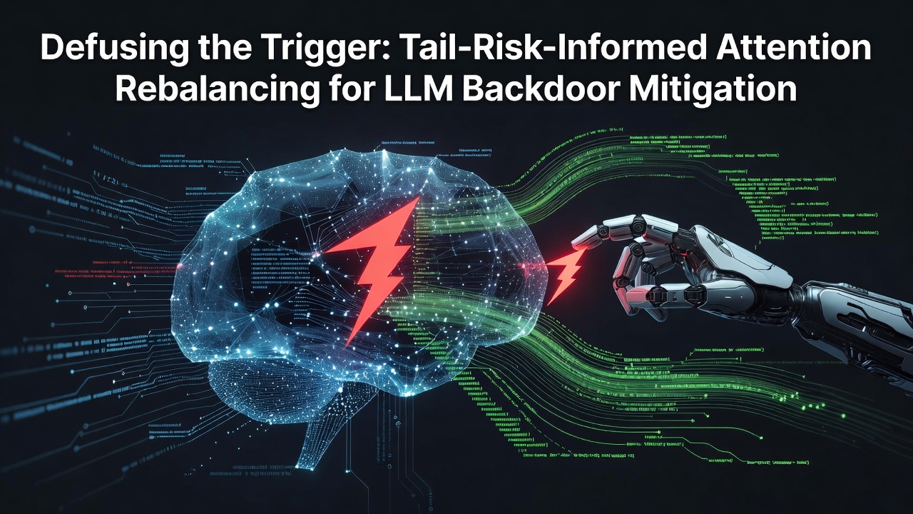 Defusing the Trigger: Tail-Risk-Informed Attention Rebalancing for LLM Backdoor Mitigation