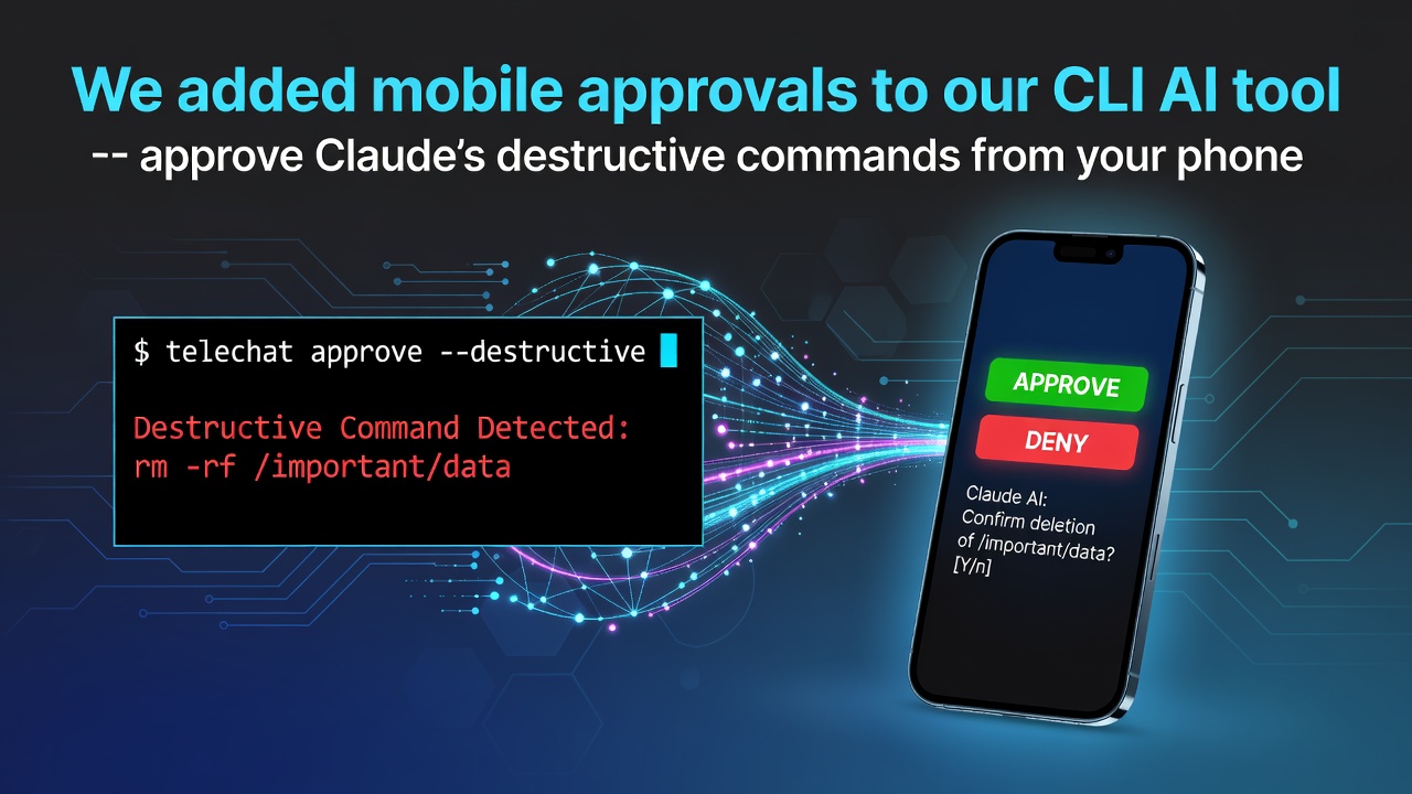 We added mobile approvals to our CLI AI tool -- approve Claude's destructive commands from your phone