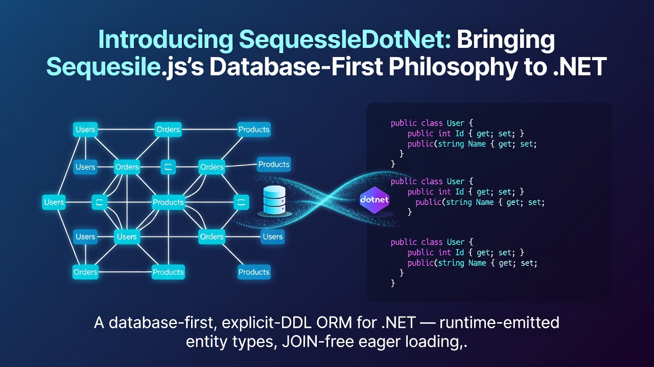 Introducing SequelizeDotNet: Bringing Sequelize.js's Database-First Philosophy to .NET