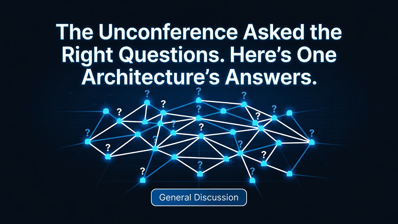 The Unconference Asked the Right Questions. Here's One Architecture's Answers.