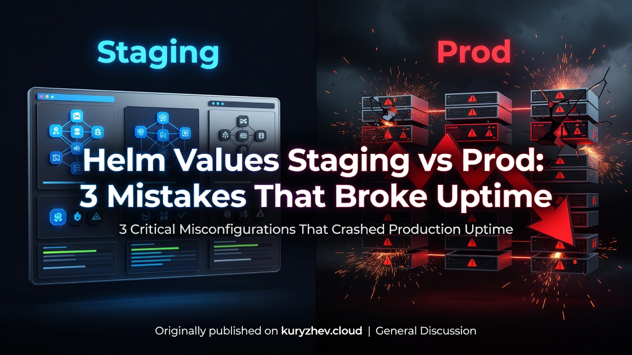 Helm Values Staging vs Prod: 3 Mistakes That Broke Uptime