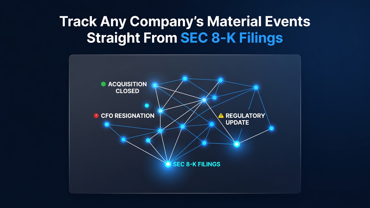 Track Any Company's Material Events Straight From SEC 8-K Filings