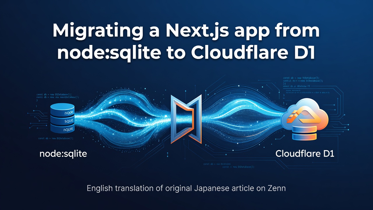 Migrating a Next.js app from node:sqlite to Cloudflare D1