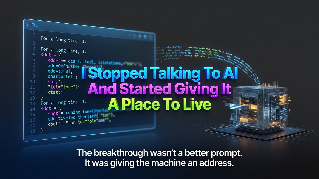 I Stopped Talking To AI And Started Giving It A Place To Live