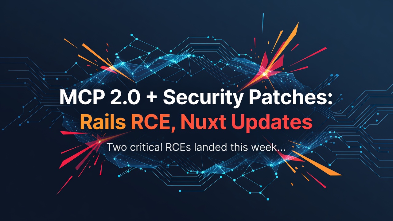 MCP 2.0 + Security Patches: Rails RCE, Nuxt Updates