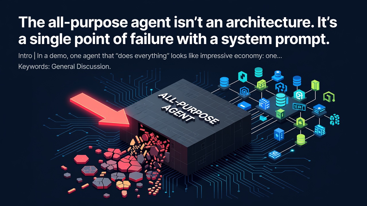 The all-purpose agent isn't an architecture. It's a single point of failure with a system prompt.