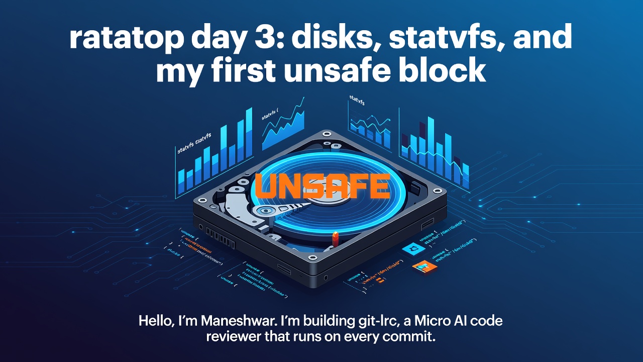 ratatop day 3: disks, statvfs, and my first unsafe block