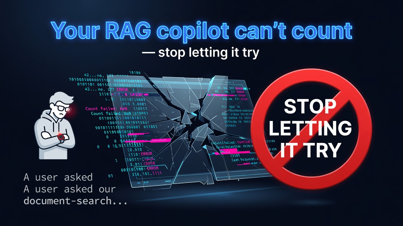 Your RAG copilot can't count — stop letting it try