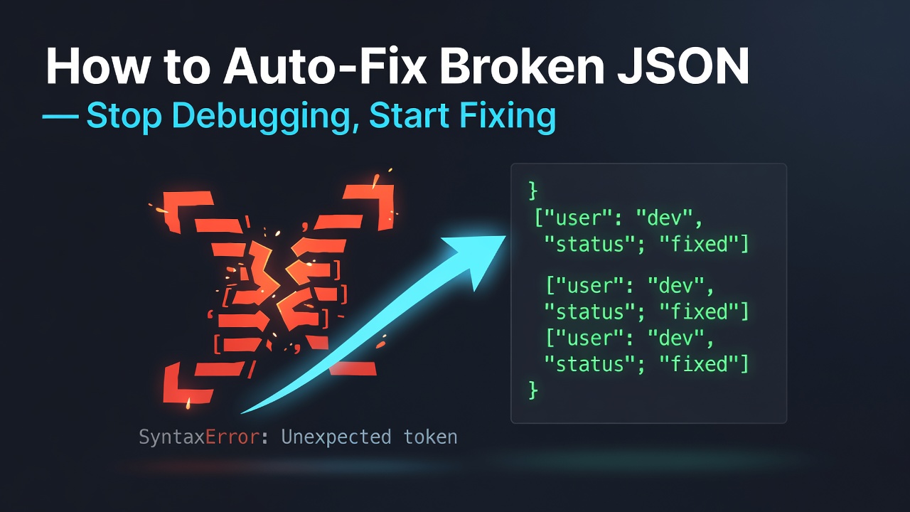 How to Auto-Fix Broken JSON — Stop Debugging, Start Fixing