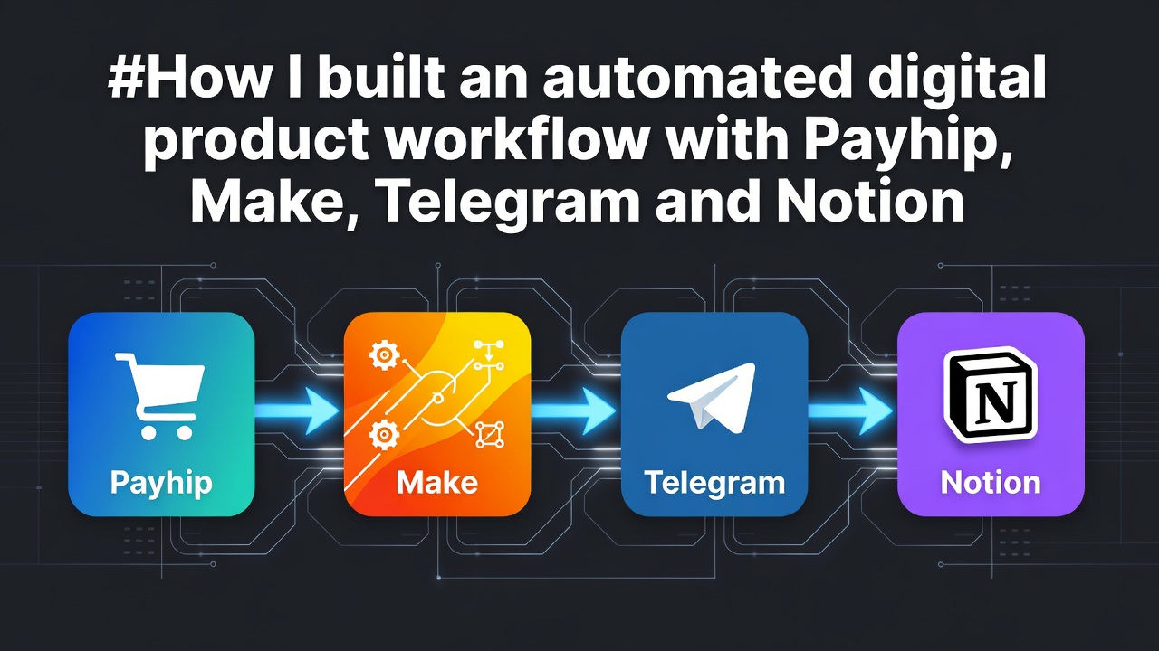 #How I built an automated digital product workflow with Payhip,Make,Telegram and Notion