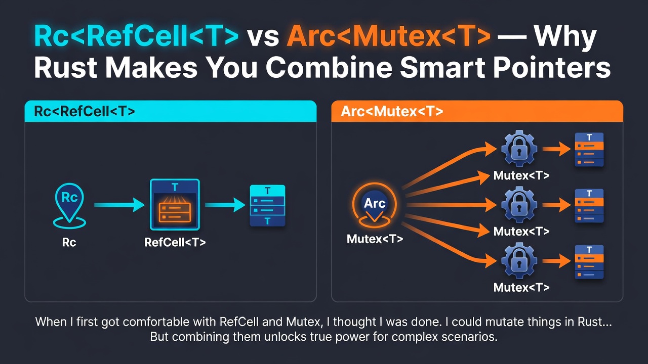 Rc<RefCell<T>> vs Arc<Mutex<T>> — Why Rust Makes You Combine Smart Pointers