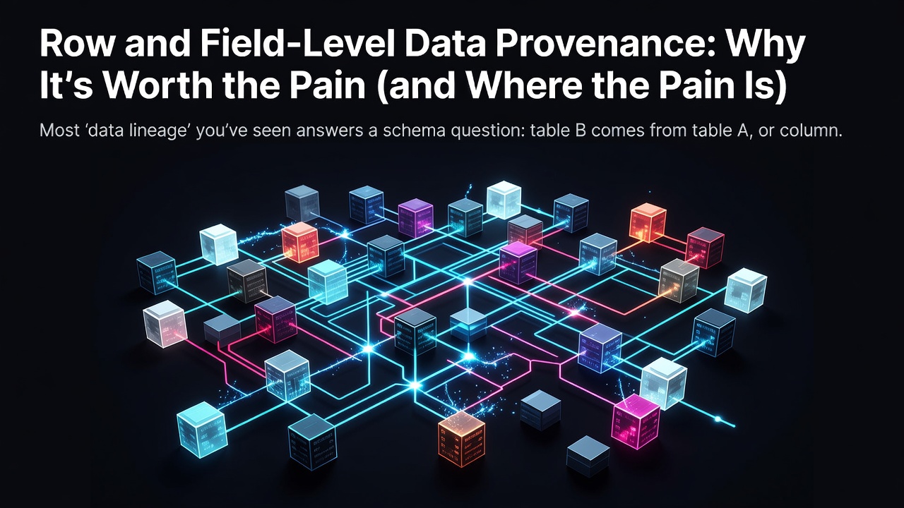 Row and Field-Level Data Provenance: Why It's Worth the Pain (and Where the Pain Is)