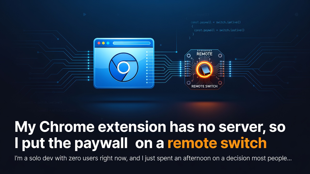 My Chrome extension has no server, so I put the paywall on a remote switch