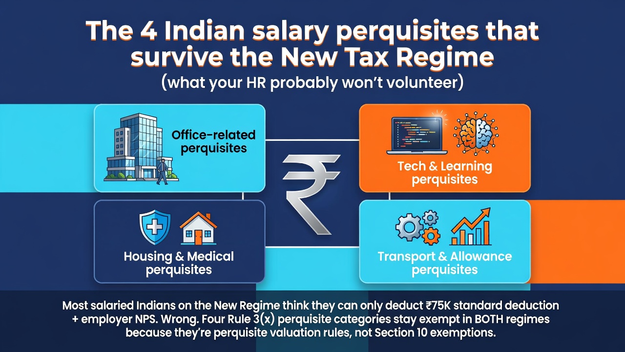 The 4 Indian salary perquisites that survive the New Tax Regime (what your HR probably won't volunteer)