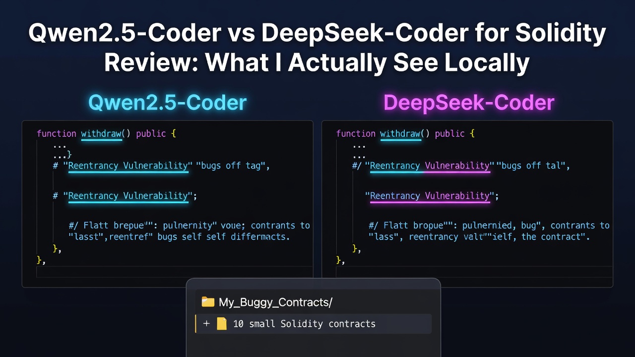 Qwen2.5-Coder vs DeepSeek-Coder for Solidity Review: What I Actually See Locally