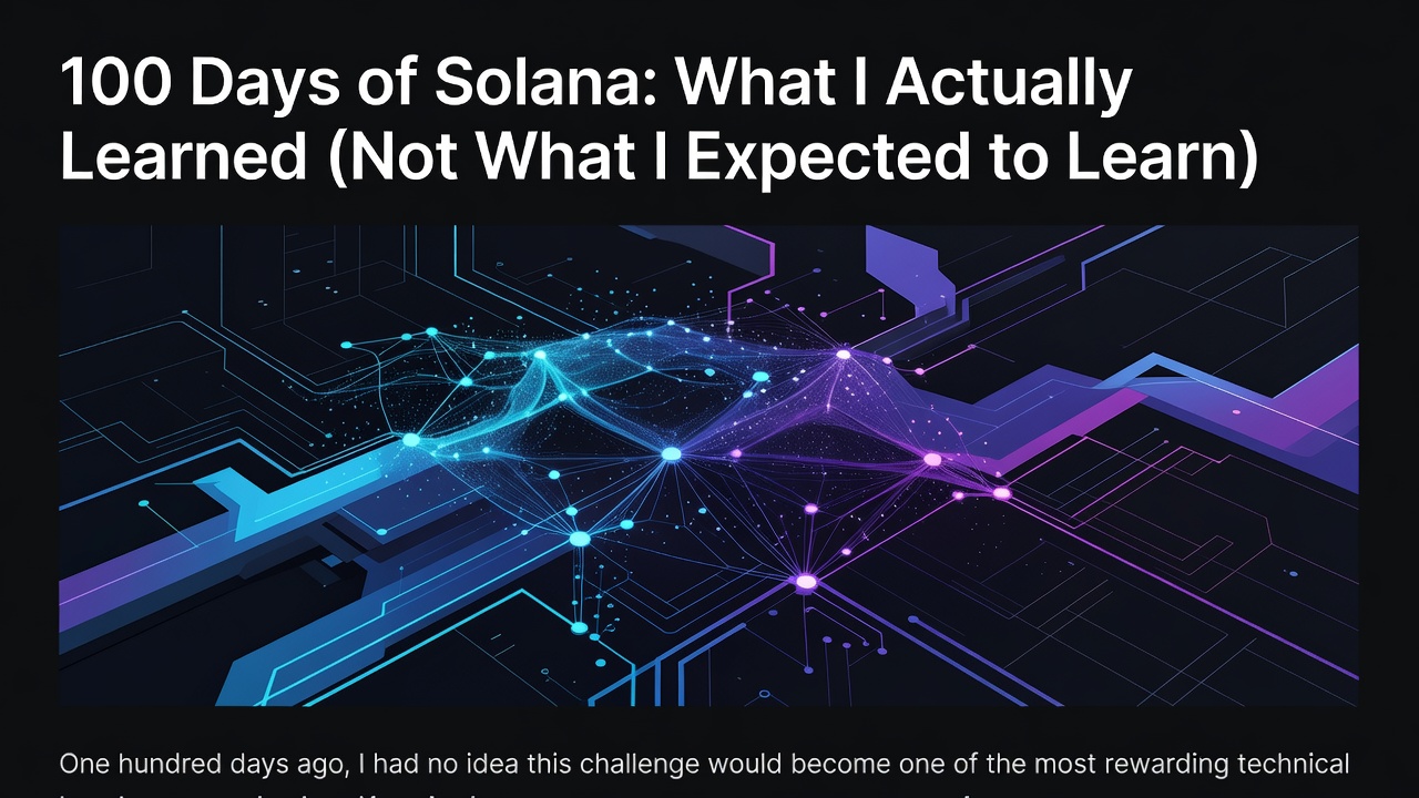 100 Days of Solana: What I Actually Learned (Not What I Expected to Learn)