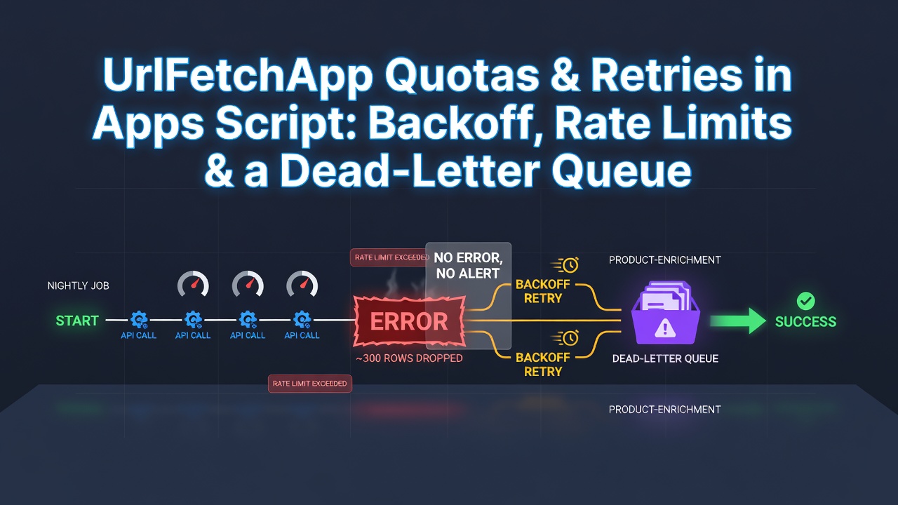 UrlFetchApp Quotas & Retries in Apps Script: Backoff, Rate Limits & a Dead-Letter Queue