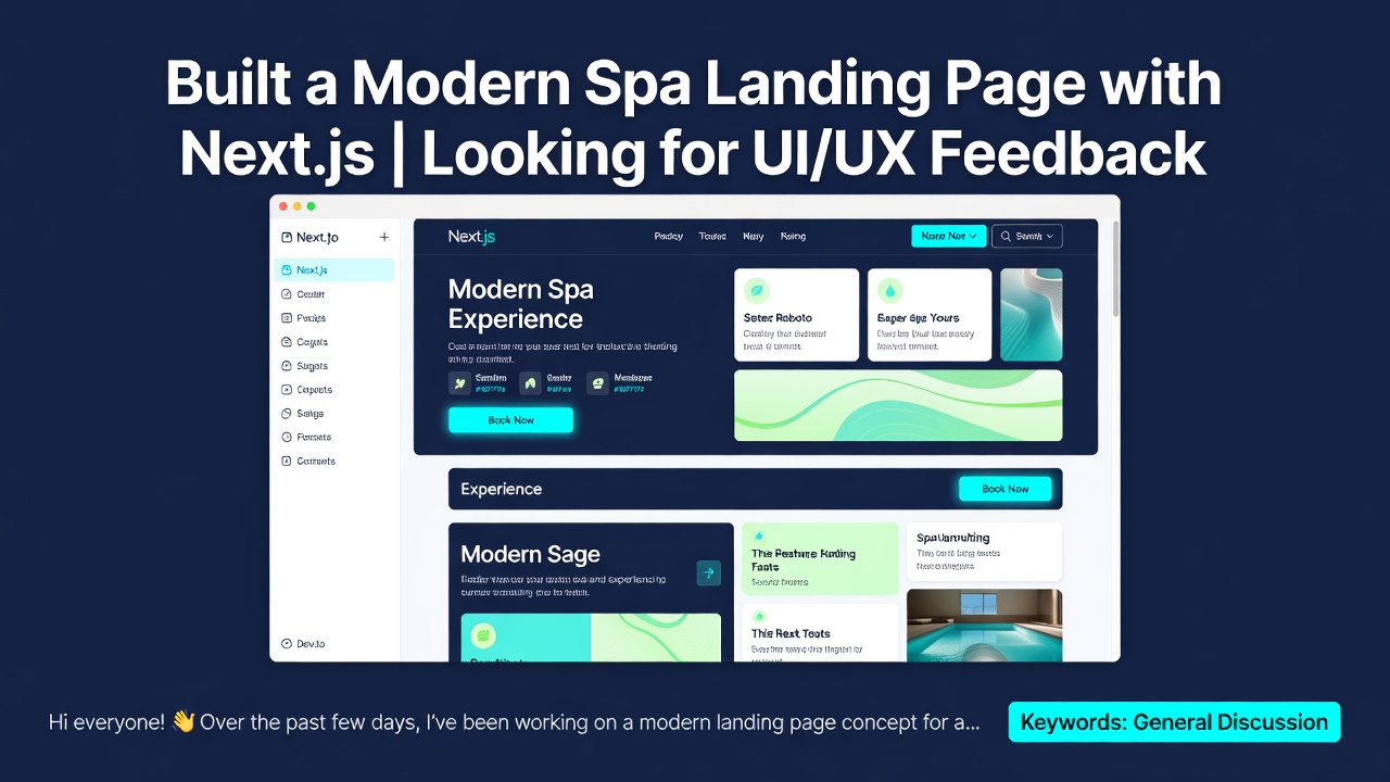Built a Modern Spa Landing Page with Next.js | Looking for UI/UX Feedback