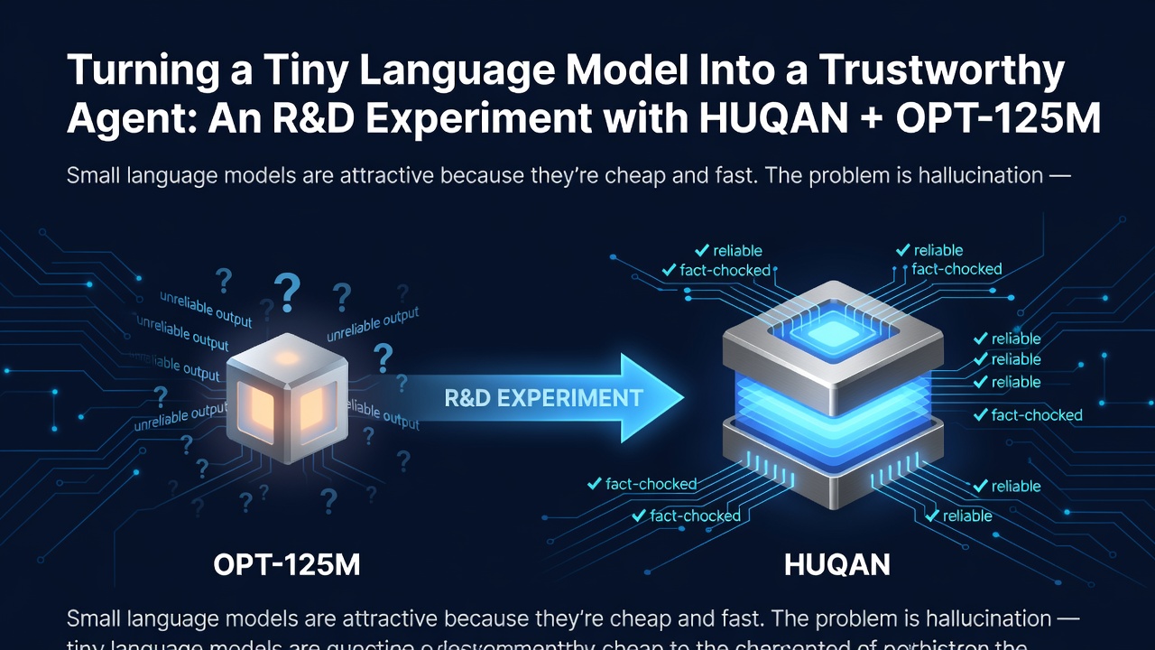 Turning a Tiny Language Model Into a Trustworthy Agent: An R&D Experiment with HUQAN + OPT-125M