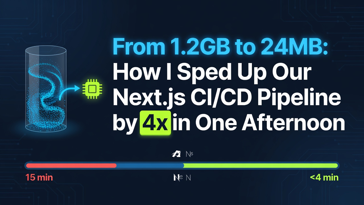 From 1.2GB to 24MB: How I Sped Up Our Next.js CI/CD Pipeline by 4 in One Afternoon