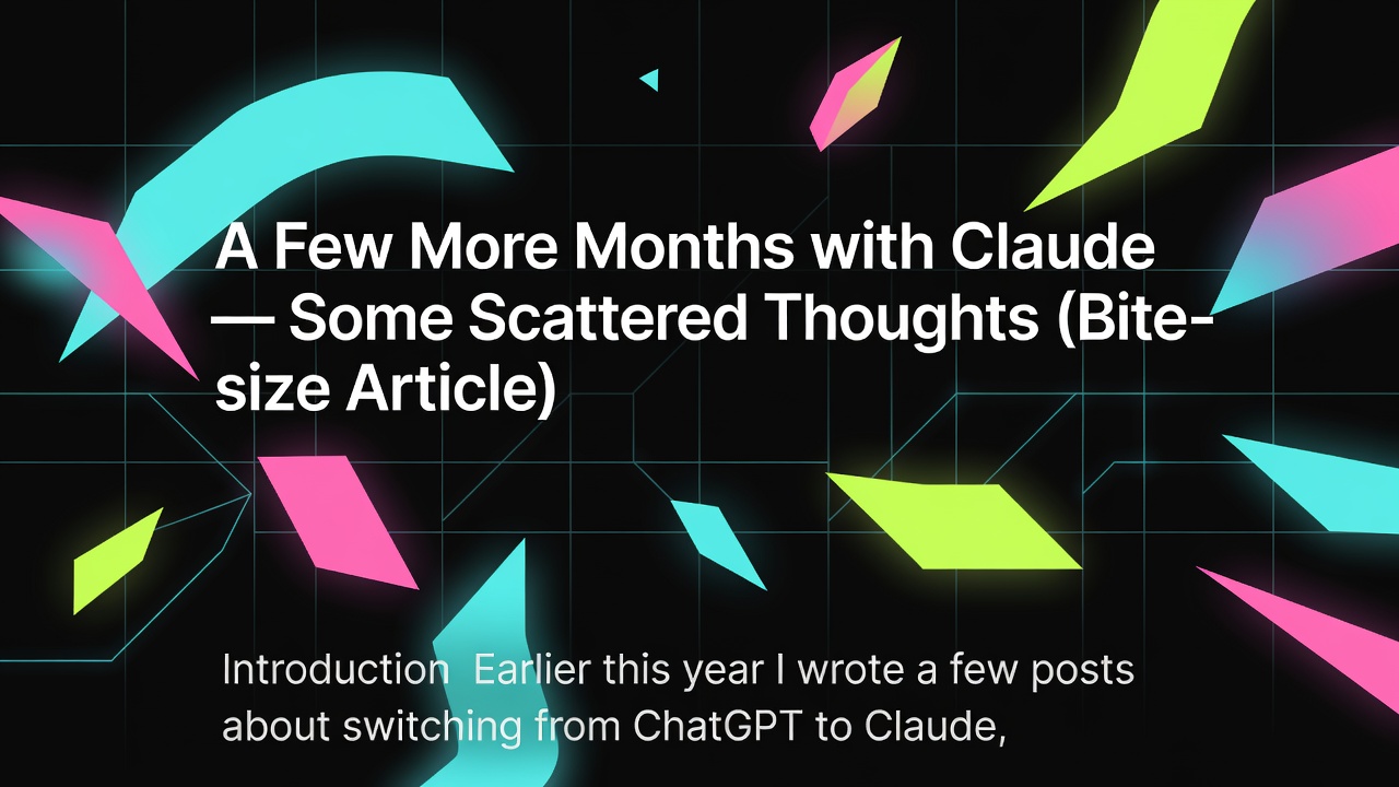 A Few More Months with Claude — Some Scattered Thoughts (Bite-size Article)