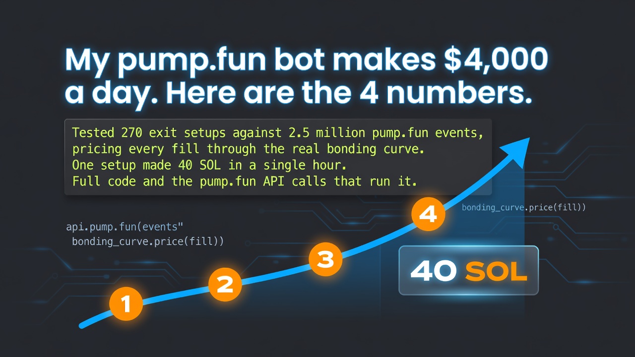 My pump.fun bot makes $4,000 a day. Here are the 4 numbers.