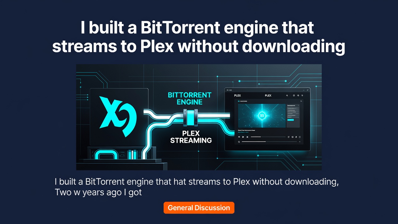 I built a BitTorrent engine that streams to Plex without downloading
