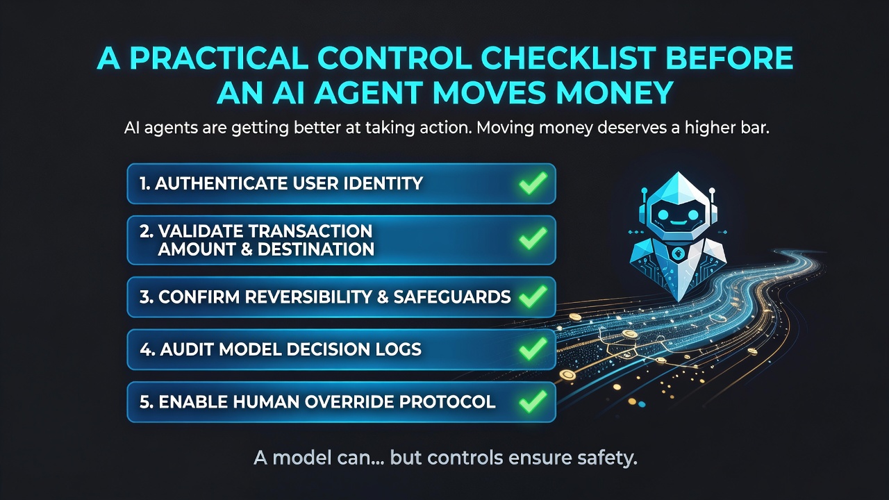 A practical control checklist before an AI agent moves money