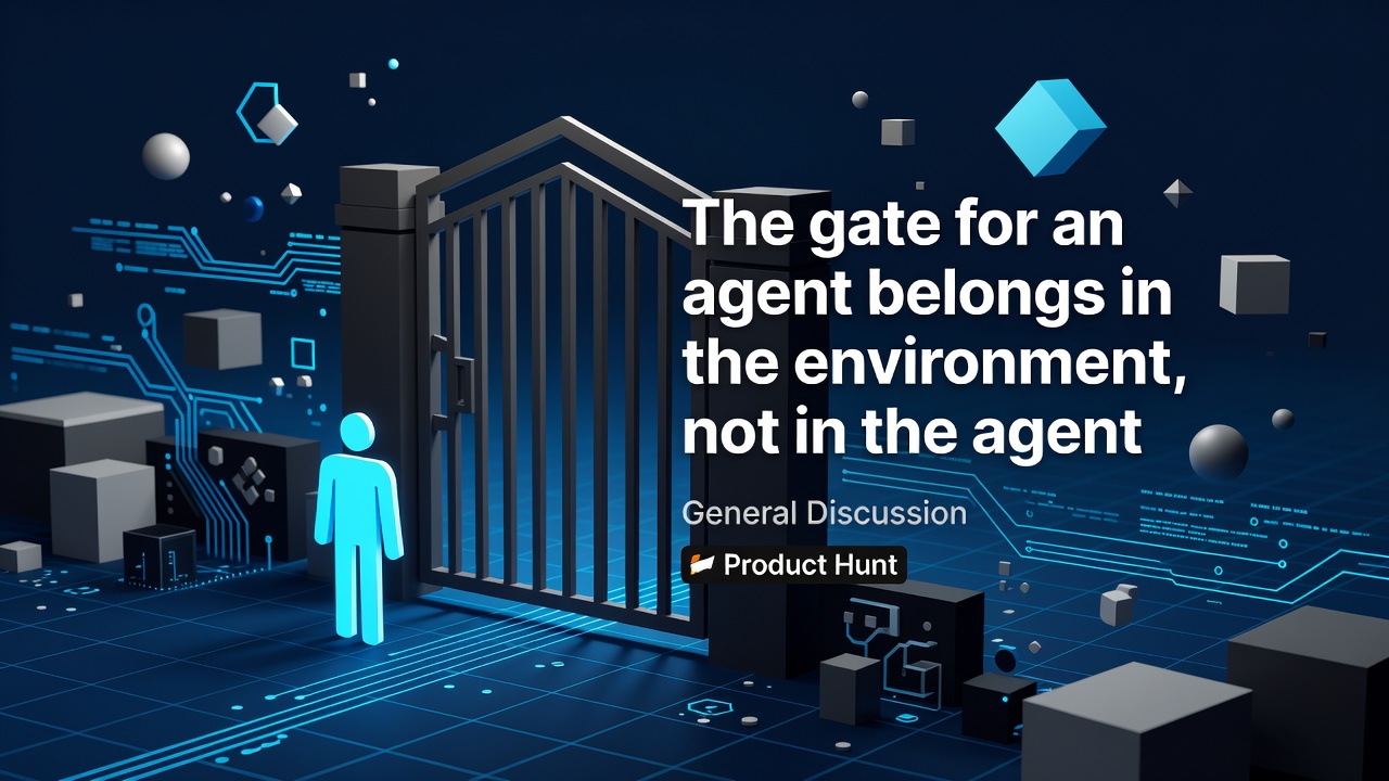 The gate for an agent belongs in the environment, not in the agent